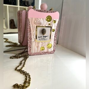 KURT GEIGER Glitter in Acrylic Bottle of Perfume Clutch/Crossbody